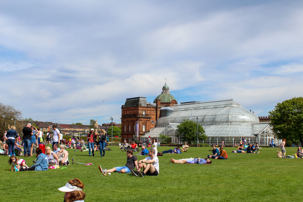 people enjoying glasgow green