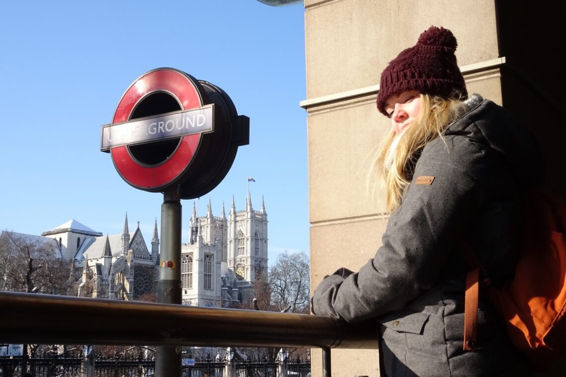 London Underground sign and Gemma 