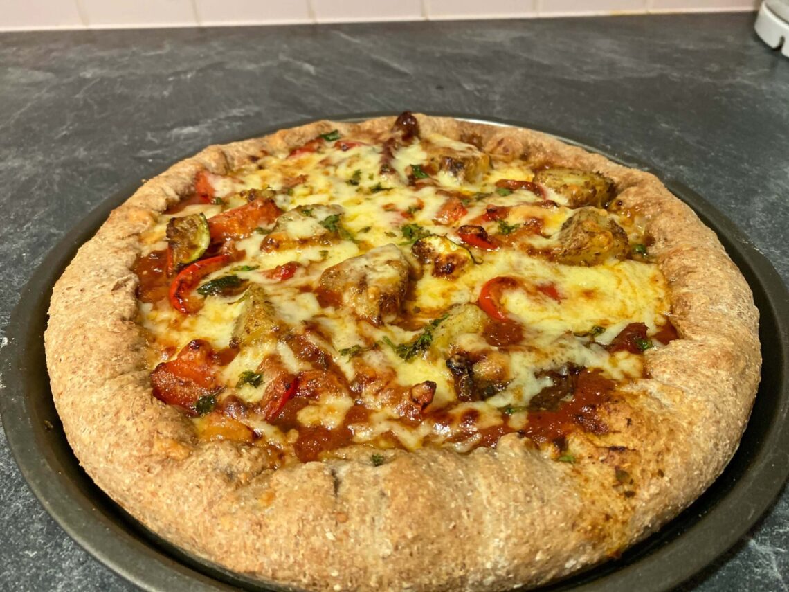 cooked leftover pizza