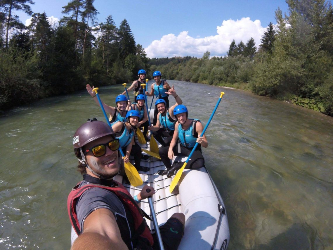 White Water Rafting Team on the boat