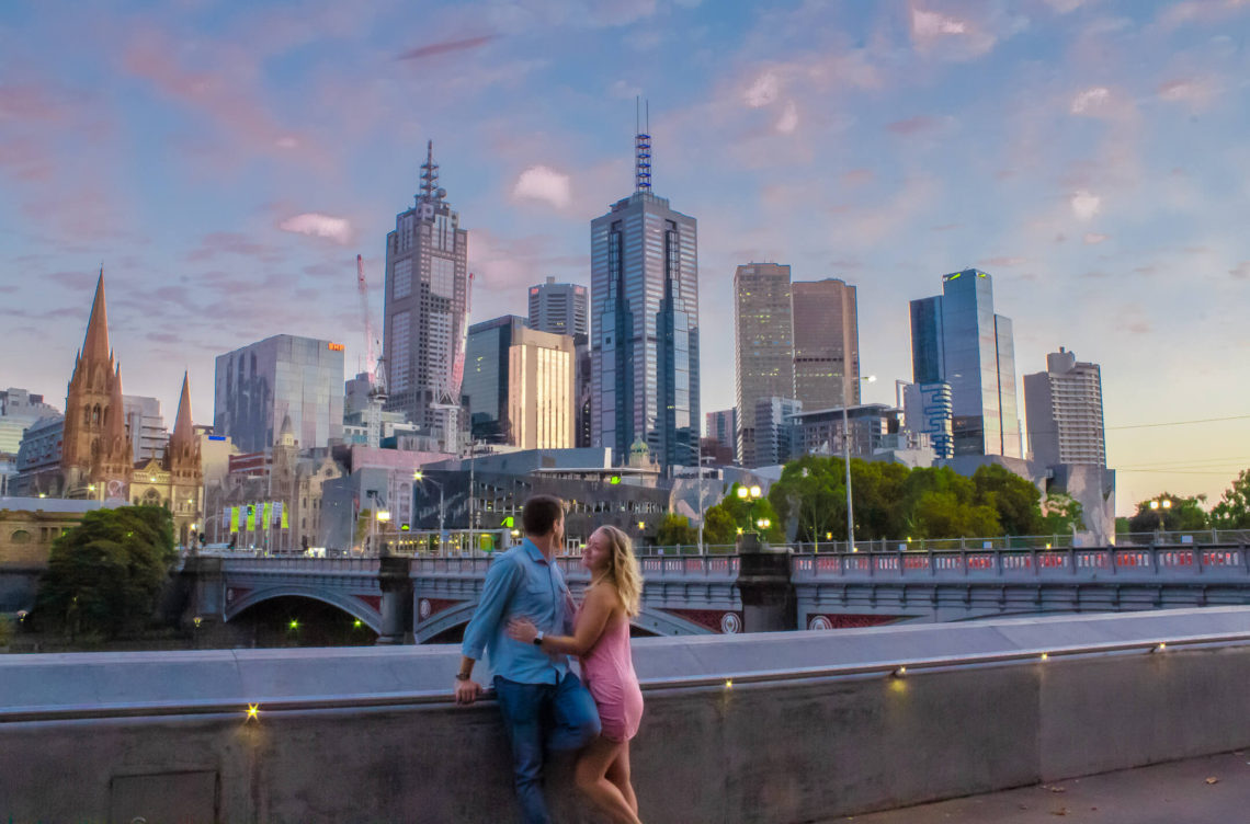 Melbourne Sunrise Skyline