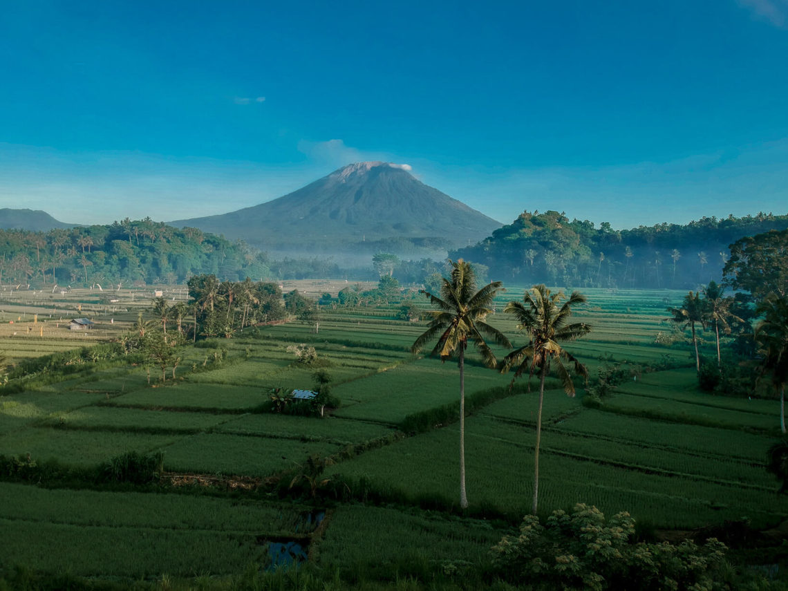 Sunrise over Mt Agung from Bukit Cinta