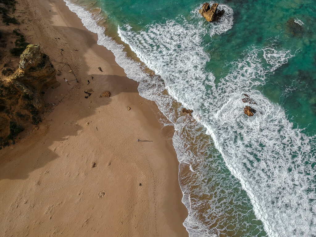 A view of Split Point beach from above