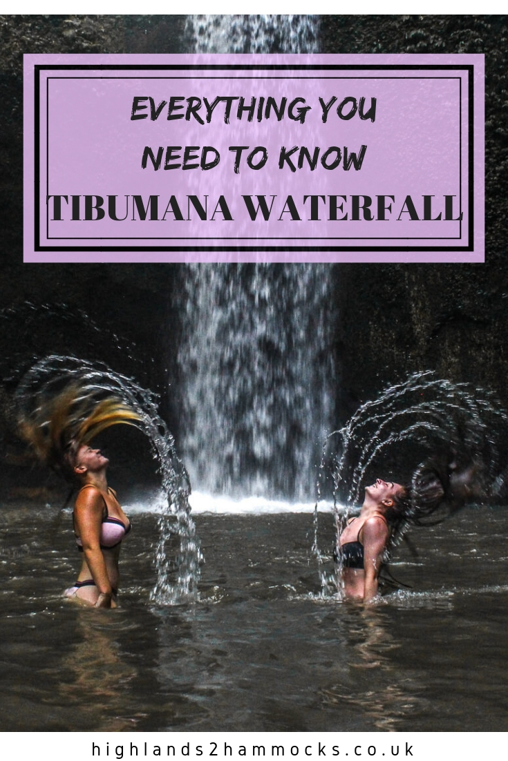 Tibumana waterfall pinterest image