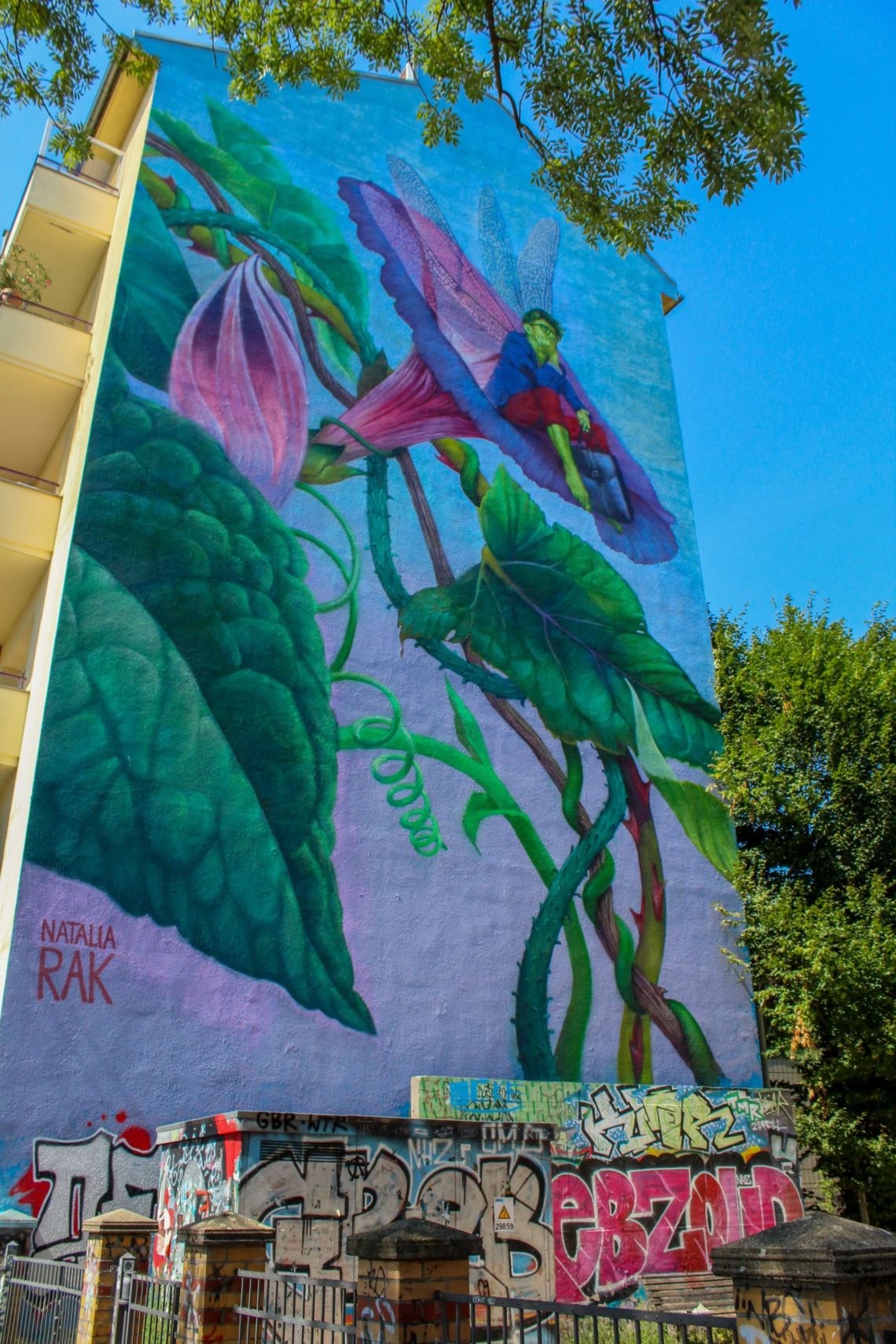 Colourful street art on Berlin's buildings
