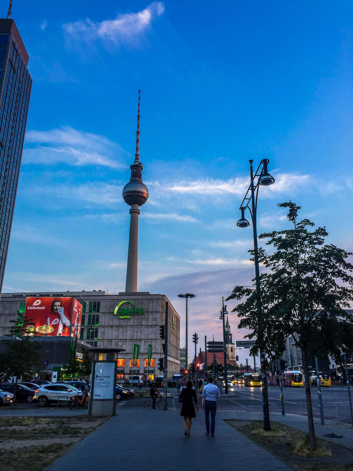 A pink sky sunset over Berlin