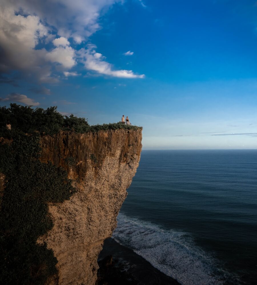 A rocky outcrop at Karang Boma cliff makes the perfect spot for a sunset picture.