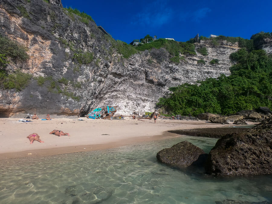 Crystal clear water at Suluban Beach.