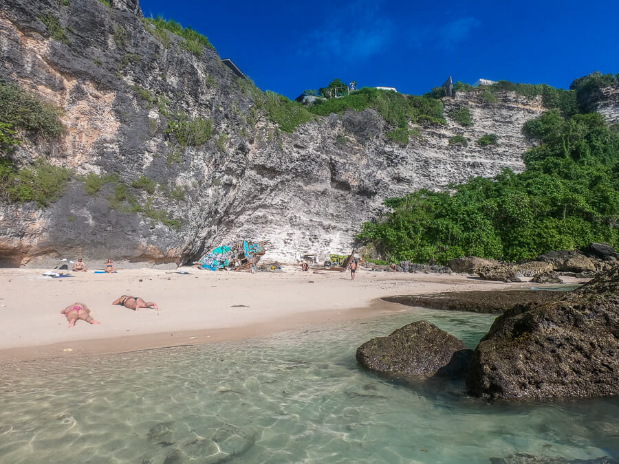 Crystal clear waters at Suluban beach.