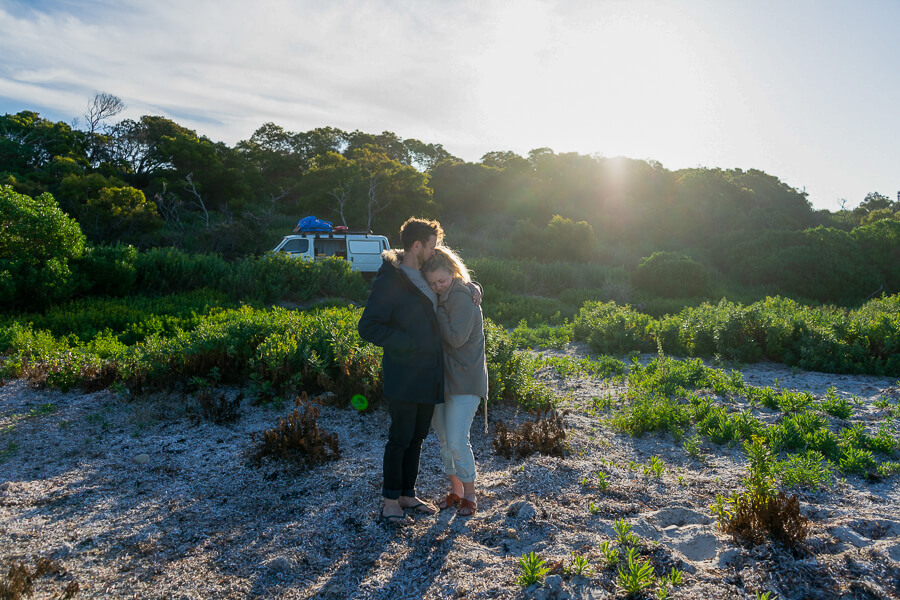 An isolated camping spot in Cape Gantheaume Conservation Park.