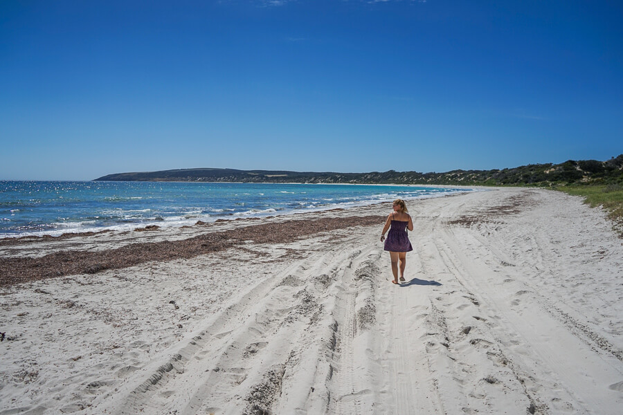 Stunning white sands at Emu Bays.