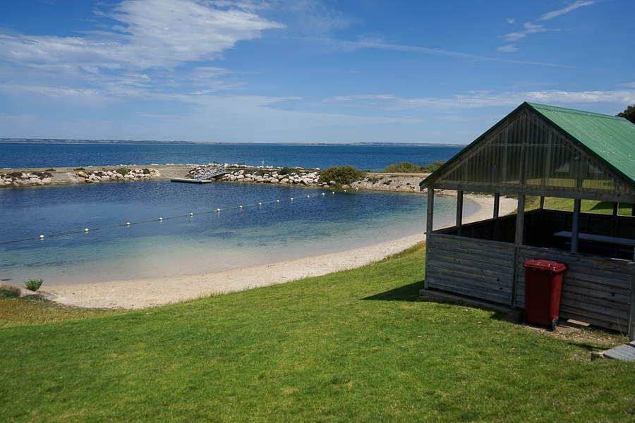 The natural tidal pool at Kingscote