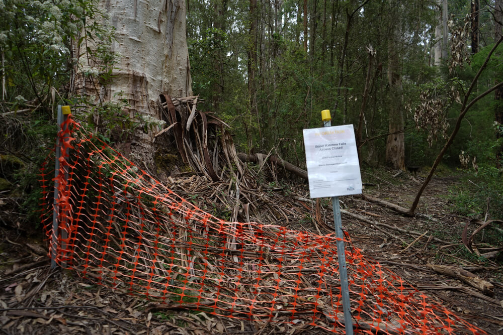 upper kalimna falls path closure