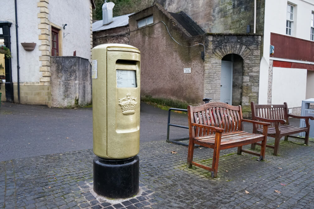 The Golden Post box in Dunblane