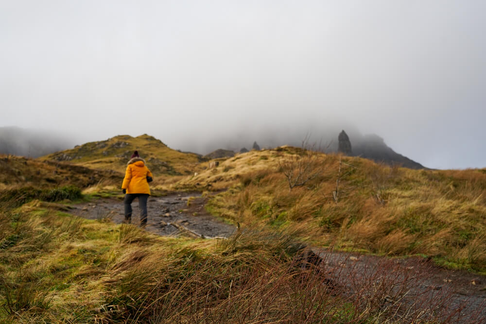 gemma walking up to the old man of storr