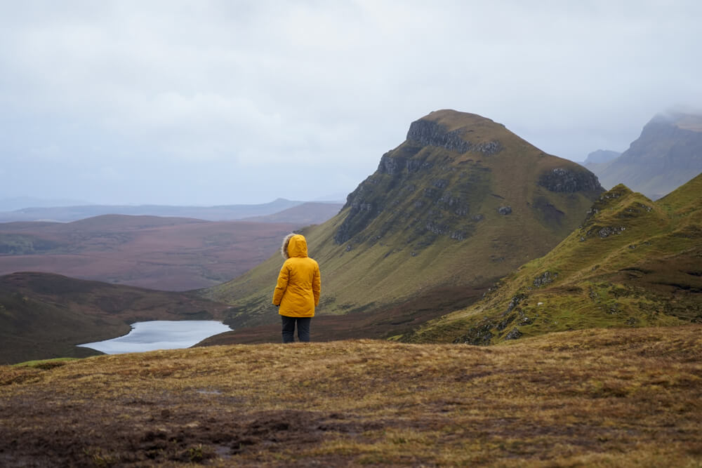 gemma standing admiring the view at the Quiraing