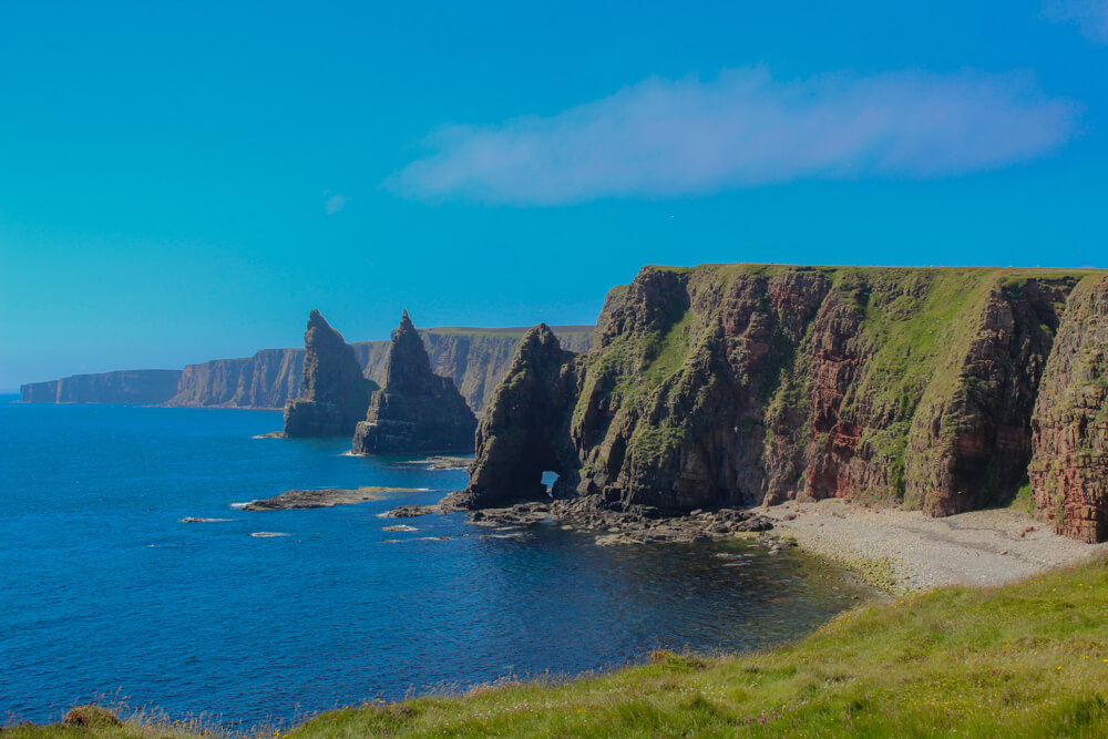 Stunning view of the Duncansby Stacks by the lighthouse.