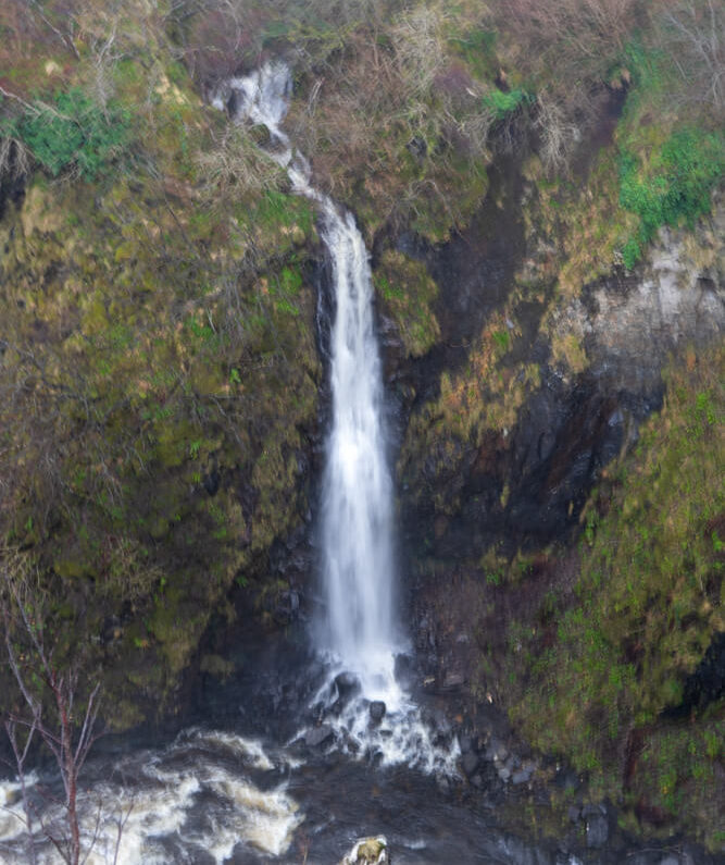 The taller of the Lealt waterfalls.