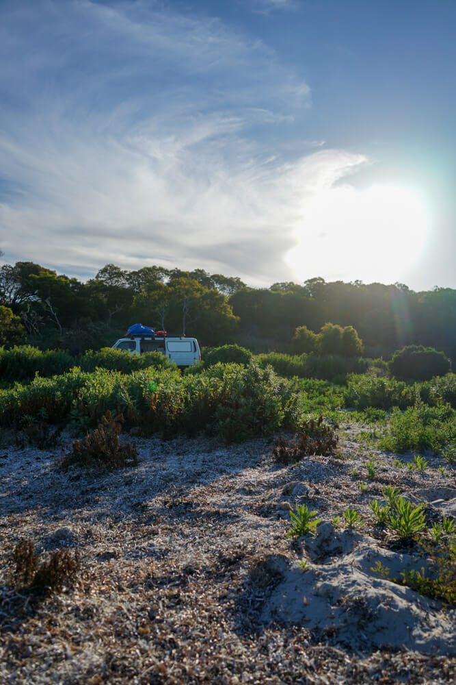 our camping spot in cape gantheaume aprk