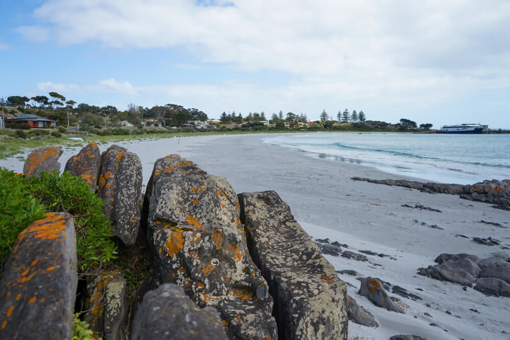 The beautiful Penneshaw Beach, a perfect spot for a walk.