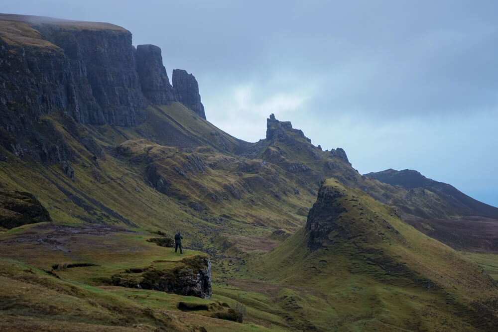 View of the ancient landscape of the Quiraing.