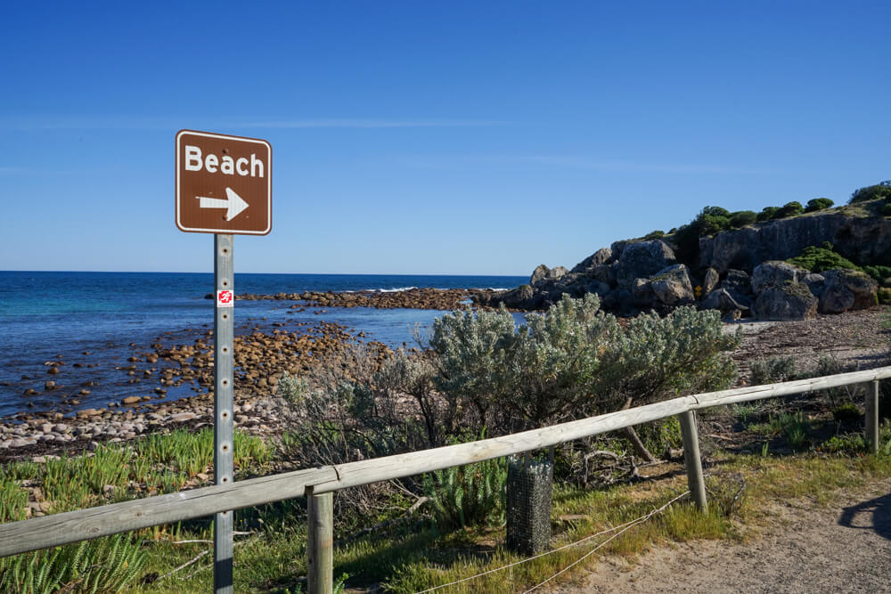 road to stokes bay beach from the campground