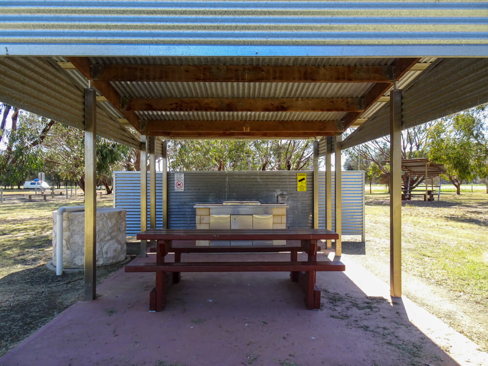 sheltered picnic area at duck lagoon