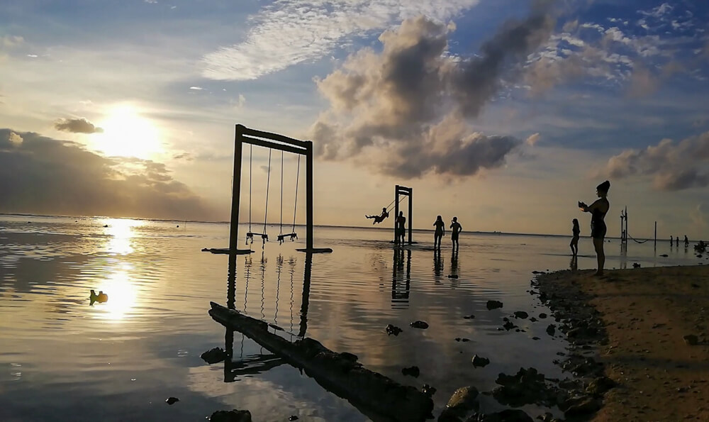 sunset at the swings