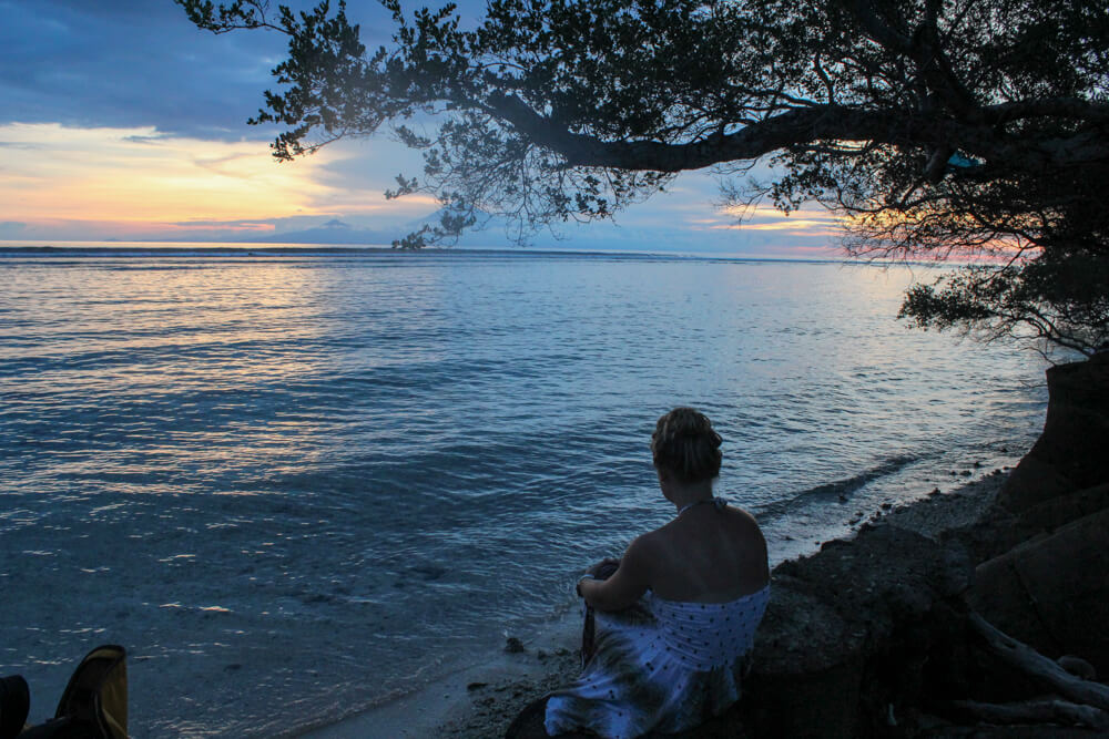 watching the gili t sunset