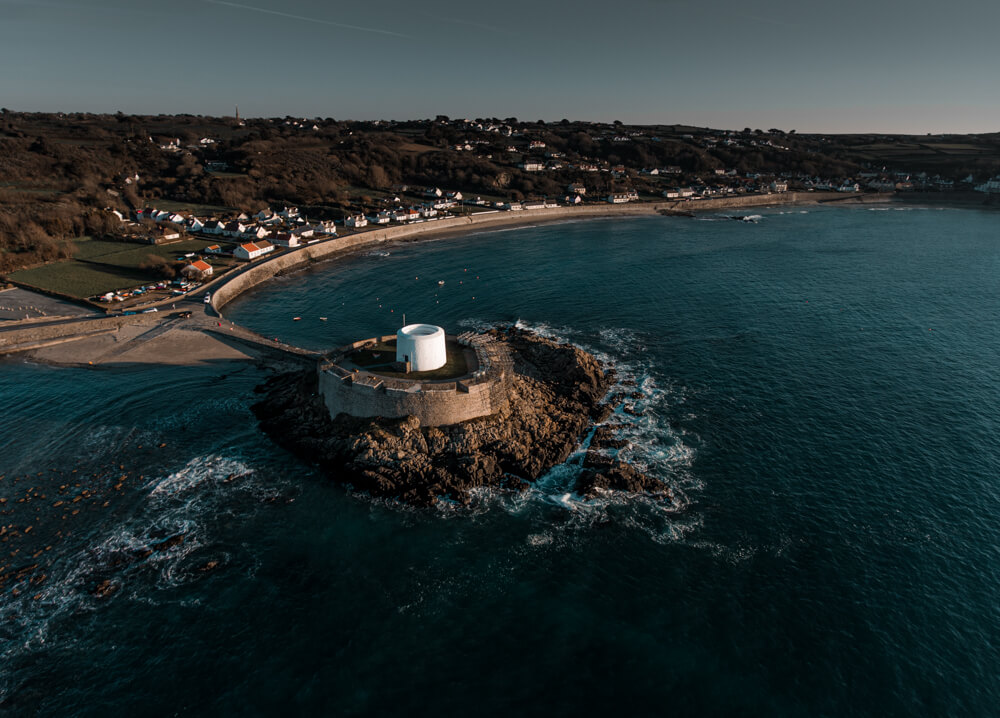cup and saucer guernsey drone photo