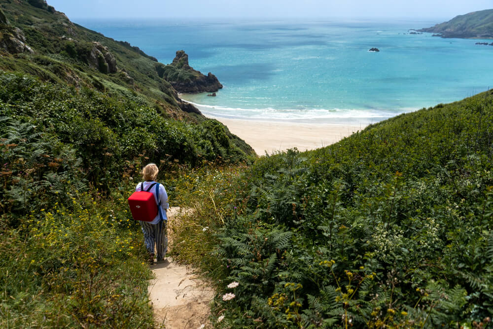 Stunning views over Guernsey's crystal clear water. This is what awaits you on the cliffs of Guernsey.