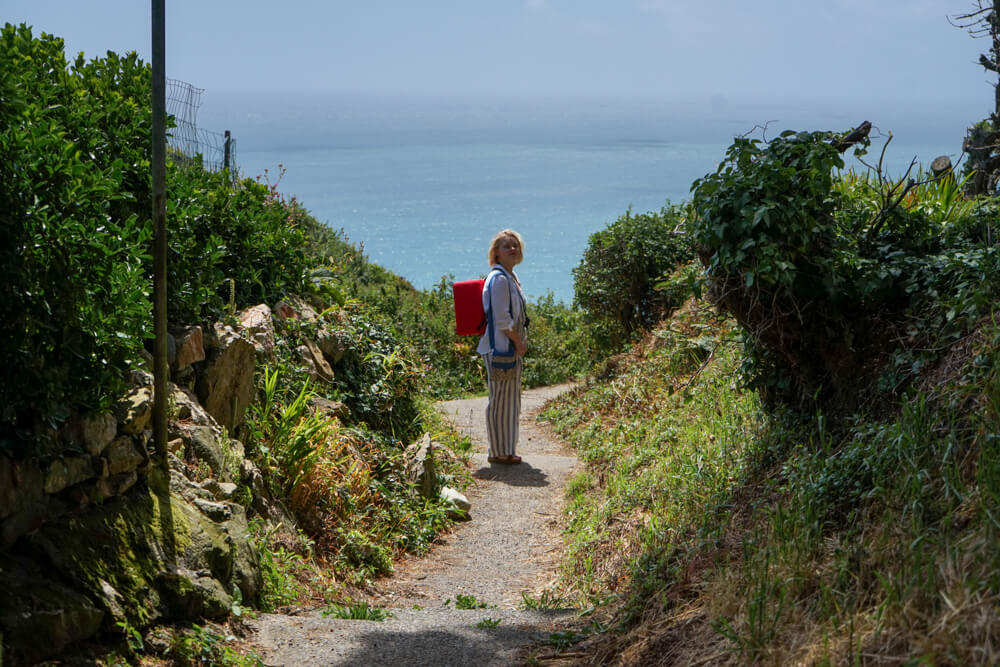 Gemma walking Jerbourg Cliff walk 