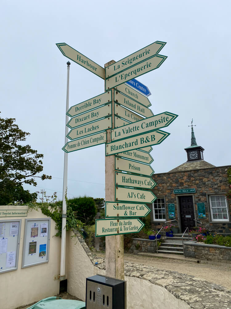 Harbour hill sign post sark
