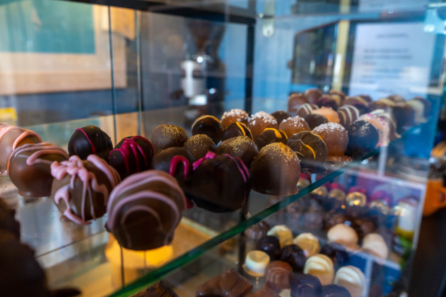 The wide selection of handmade chocolate at Caragh Chocolates.