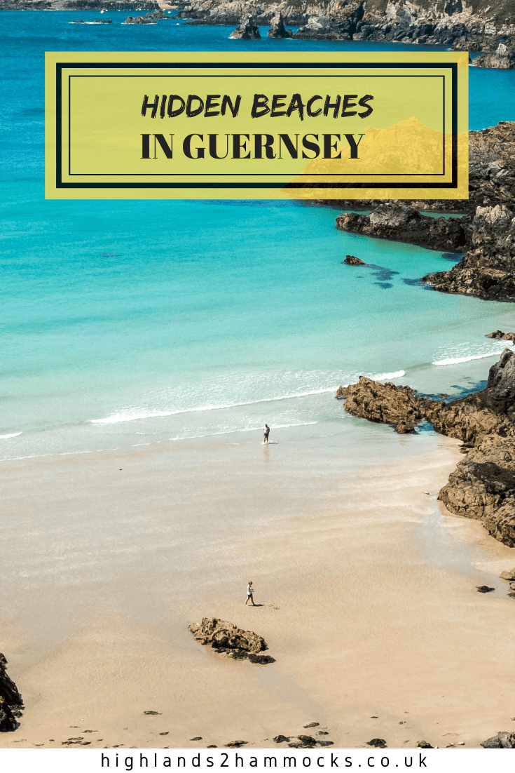 hidden beaches in Guernsey pinterest image