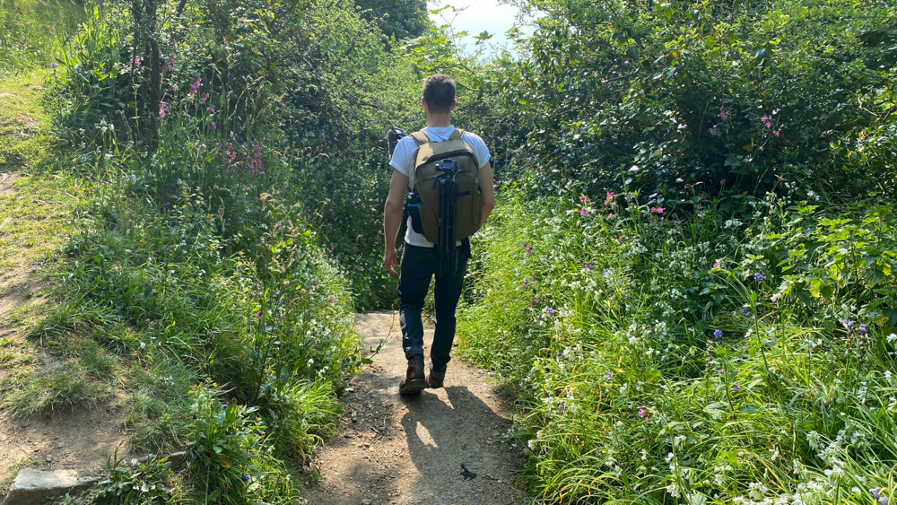 Campbell walking the cliff walk to fermain bay