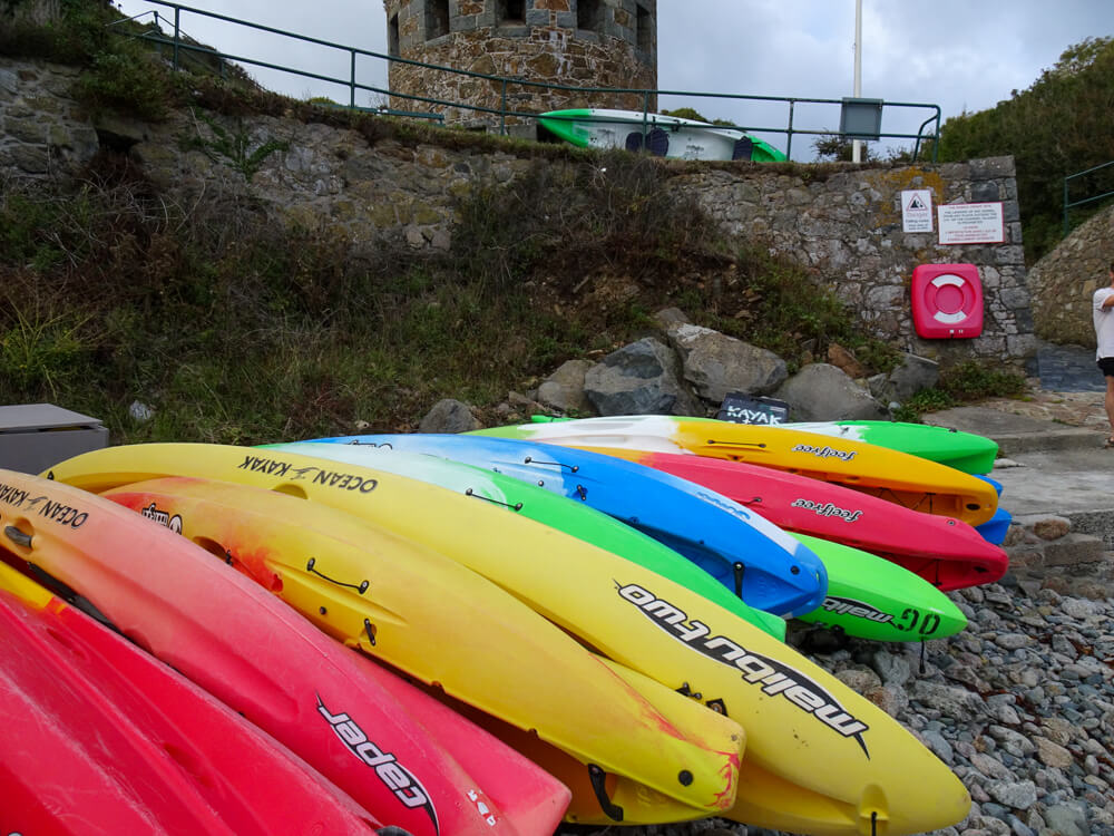 kayaks on Petit Bot bay