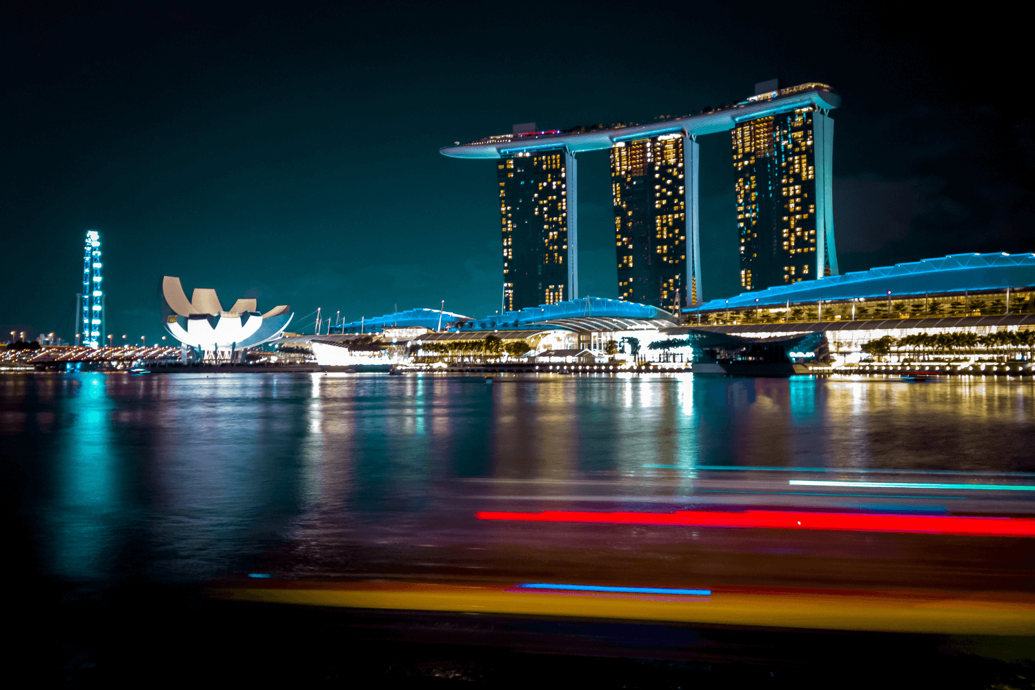 marina bay sands at night