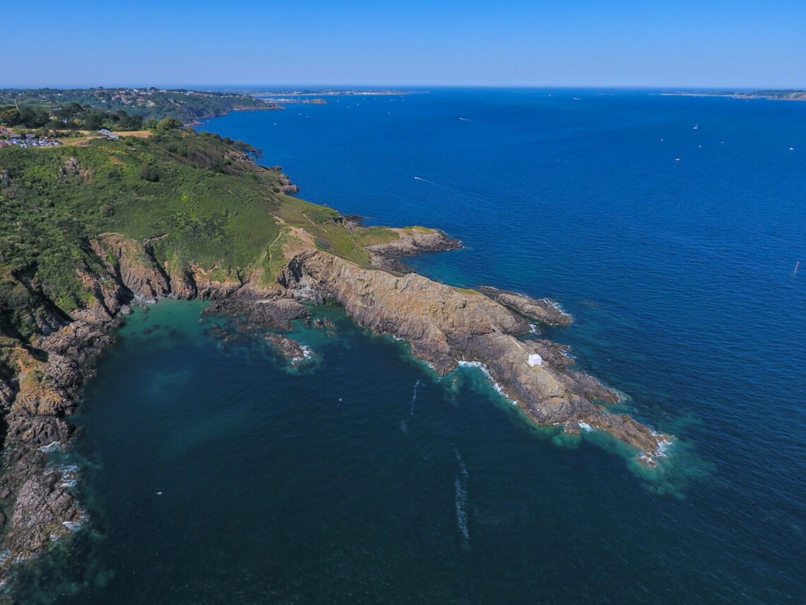 drone photo of Jerbourg Point