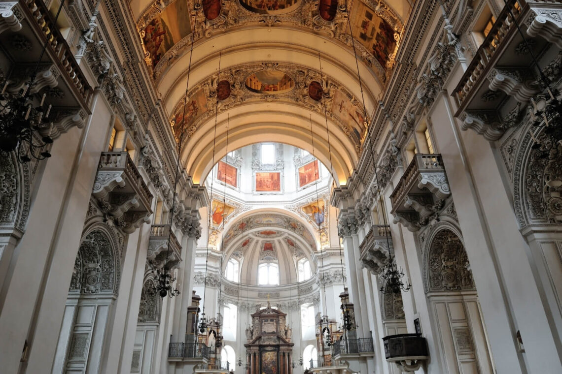 The interior of the Salzburg Cathedral is simply breathtaking.