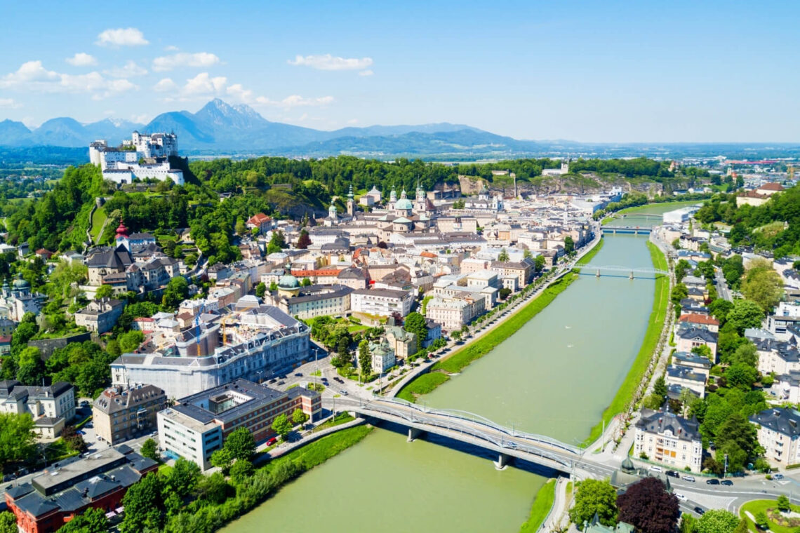 The beautiful city of Salzburg from above.
