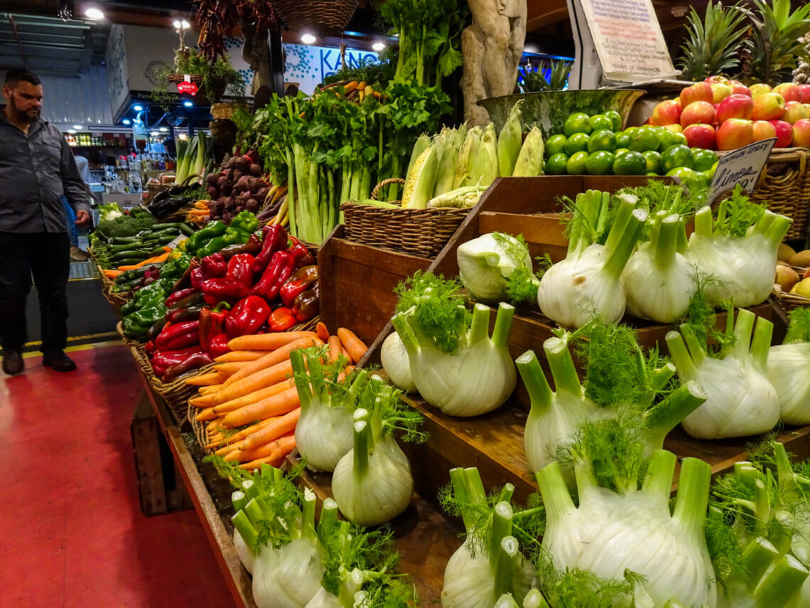 close up on the vegetables at the adelaide central market