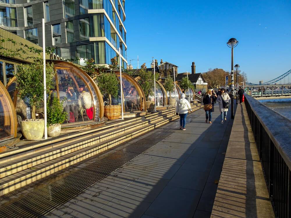 coppa club coffee shop igloos overlooking tower bridge