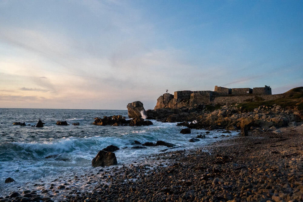 Fort le Marchant at sunset