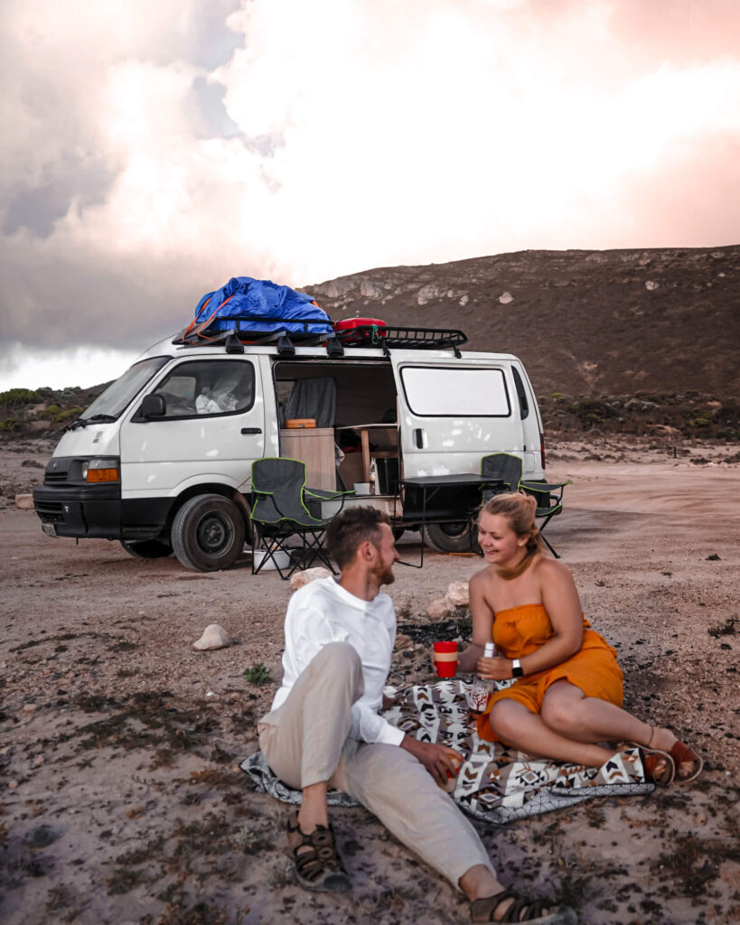 couple camping at greenly beach