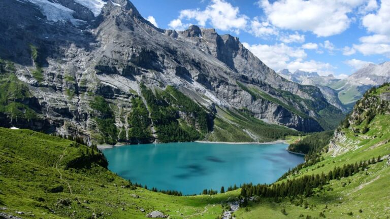 mountains and lake in switzerland
