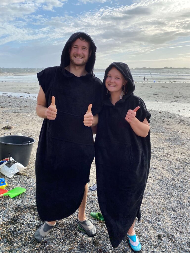 couple in towel robes