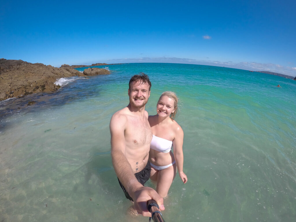 herm couple photo in the sea