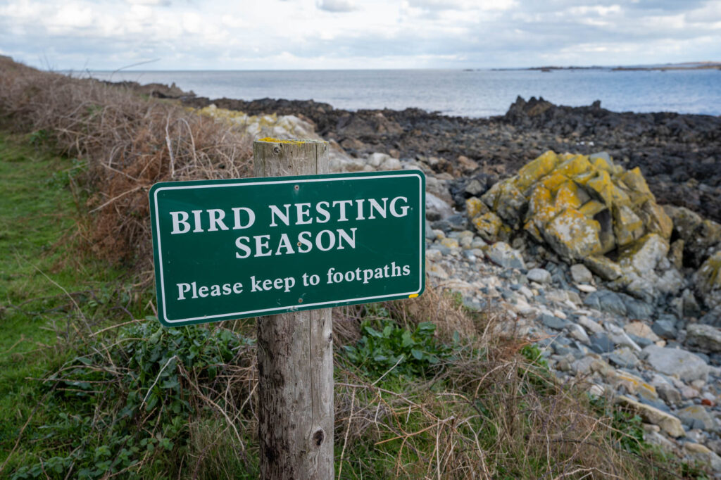 bird nesting season sign