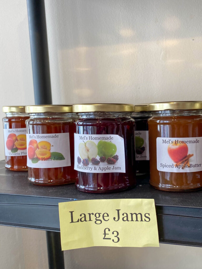 jams for sale in mels tearoom alderney